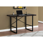 Monarch Specialties - 7311 Bureau 48 po L - Espresso/Metal Noir-Des pieds en métal robustes au fini noir sont intégrés dans le dessus de bureau pour un effet visuel intéressant