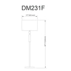 Dainolite - Lampe sur pied à incandescence moderne Fernanda, 2 lumières, mat/noir avec abat-jour blanc-Métal
