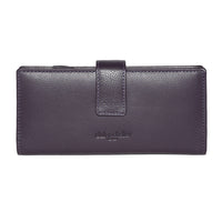 Club Rochelier - Pochette Femme avec Rabat Portefeuille - Prune-Prune - Cuir