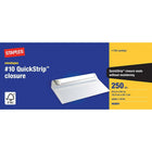 Staples - Enveloppes Kraft pour catalogue avec fermeture QuickStrip, 4 1/8 po x 9 1/2 po, 24 lb, blanc, boîte de 250-Enveloppes n° 10 polyvalentes, idéales pour l'envoi de lettres, chèques, factures et autres