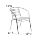 Flash Furniture – Chaise empilable commerciale avec dossier à 3 traverses, int/ext, haute durabilité, aluminium (TLH1)-Patins Glisseurs en plastique