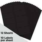 Jam Paper Étiquettes postales, 2 x 4 po, noir, 120/paquet (302224394)-10 étiquettes par feuille