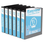 Davis Group Super offre Easyview, Reliure View à anneaux ronds 1.5 po, personnalisable, paquet de 6 - Noir-3 Reliure À Anneaux