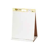 Post-it − Bloc pour chevalet de table avec support et poignée de transport − 20 po x 23 po − blanc − 20 feuilles par bloc-Le support intégré se déplie pour faciliter la présentation