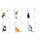 Roy Kirkham – Ensemble de 6 tasses Lyric, motifs de chats-L’ensemble comprend : 6 morceaux
