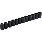 Gray Tools – Ensemble de 12 douilles pour clé à chocs 3/8 po, 6 pans standard métrique, 8 à 19 (mm)-Contient les tailles : 8, 9, 10, 11, 12, 13, 14, 15,16, 17, 18, 19 (mm).