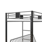 Lit superposé une place/futon Silver Screen - Argenté/Noir-8