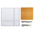 CTG Brands Hexagon Wall Tile, 10" x 10", White Marble, 6 Pack-Matériau: le plateau de service est en porcelaine délicate de haute qualité, la planche à découper est en bambou naturel et le couteau et la fourchette sont en acier inoxydable de qualité supérieure