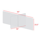Diviseur de table à 4 voies Mark Maker - 60" L x 30" L x 23,5" H - Acrylique transparent 1/4" - Pas de traversées-Fabriqué à partir d'acrylique transparent de 1/4".