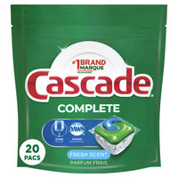 Cascade - ActionPacs Détergent pour lave-vaisselle Complete - Parfum Fresh - Paquet de 20-Comprimés