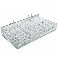 Azar Displays – Plateau à fente ronde pour mascara pour panneau perforé, à lattes et pour comptoir, transparent, 2/pqt (225582)-2 crochets pour un montage facile