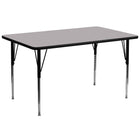 Flash Furniture – Table d’activités rectangulaire, surface stratifiée de 30 x 72 (po) et pattes standards ajustables, gris-Table d'activités rectangulaire populaire
