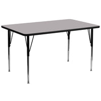 Flash Furniture – Table d’activités rectangulaire, surface stratifiée de 30 x 72 (po) et pattes standards ajustables, gris-Table d'activités rectangulaire populaire