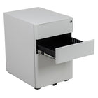 Flash Furniture Classeur à verrouillage Mobile à 3 tiroirs avec tiroir suspendu-blanc (HZCHPL01W)-Tiroir-classeur avec barre de conversion de classement - format lettre, légal, A4, F4