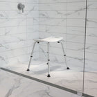 Flash Furniture Chaise De Bain Et Douche Réglable série HERCULES-Blanc (DCHY3410LWH)-Assemblage sans outil