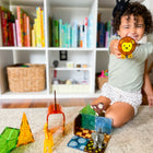 Magna-Tiles - Safari Animaux Ensemble De Construction Magnétique De 25 Pièces, La Marque De Construction Magnétique Originale-Développement: Jouet STEAM certifié, par Dr. Gummer’s Good Play Guide™, en partenariat avec la Toy Association™, pour aider au développement de la motricité fine, des habiletés cognitives, des habiletés linguistiques, des habiletés sociales, du travail d’équipe et de la créativité