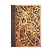 Paperblanks - Carnets à couverture rigide - Midi - Ligné - La Spirale Chanin-Jaune - Papier