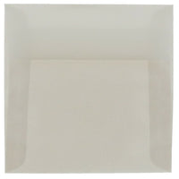 JAM Paper Enveloppes carrées translucides, 6 po, platine, 50/paquet-Enveloppes en papier translucide platine