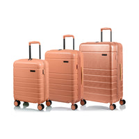 Champs - Ensemble de bagages rigide extensible 3 pieces Linen - Coral-De la collection Linen
