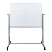 Tableau blanc double grille magnétique mobile Luxor 48 "x 36"-Tableau blanc 48 ”x 36” avec motif fantôme 2 ”x2”