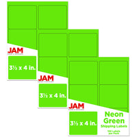 JAM Paper Étiquettes postales, 3 1/3 x 4 po, rouge néon, 6/page, 360/paquet-Taille : 2,63 x 1 po