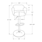 Monarch Specialties - 2381 Tabouret De Bar - Noir/Metal Noir Hydraulique-Ce tabouret de style selle s'ajuste (24 à 30 po) - la base est équipée d'un repose-pieds pour plus de confort