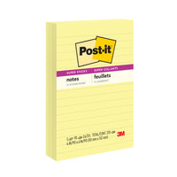 Post-it - Feuillets super collants ligné, jaune canari, 4 po x 6 po, paquet de 3, 270 feuilles-Technologie d'adhésion révolutionnaire