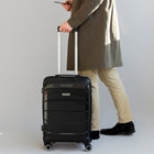 Air Canada - Valise de cabine rigide à roulettes pivotantes de 20 po Optimum Collection - Noir-Sangle de compression intérieure