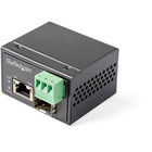 StarTech - PoE+ Industrial Fiber to Ethernet Media Converter 30W - SFP to RJ45-TAILLE COMPACTE + PoE : mini convertisseur fibre optique Ethernet avec PoE étend et convertit la fibre en RJ-45 cuivre; jusqu'à 30W PSE vers des périphériques PoE/PoE+ tels que caméras/capteurs
