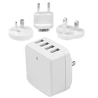 StarTech ® Chargeur mural USB à 4 ports, 34 W/6,8 A, chargeur de voyage international, blanc (USB4PACWH)-Chargez vos appareils chez vous ou à l'étranger avec l'adaptateur d'alimentation universel inclus