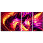 Designart – Art contemporain imprimé sur toile, fluidité orange et rose, 4 panneaux, (PT3066-271)-Impression