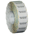 Meto – Étiquettes blanches Meilleur avant/Best Before 822, 1 ligne, 1500/RL, 14 rouleaux/paq-Bords ondulés conçus pour attirer l’attention du client