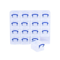 Really Useful Boxes - Organiseur de 16 boîtes de 0,3 l chacune, transparent-Cet organiseur de rangement est idéal pour la maison et le bureau