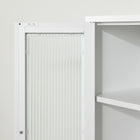South Shore - Eddison - Armoire de rangement à portes vitrées - Blanc-Matériau: Métal 