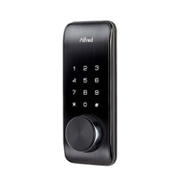 DB2-B Verrou Intelligent Noir-Disponible en noir, chrome et or la serrure la plus élégante a date, la serrure intelligente Alfred DB2-B avec Clé outrepasser.