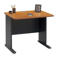 BushMD – Bureau 36 po de la collection Cubix, cerisier naturel/gris ardoise-Surfaces de travail en mélamine robuste de 1 po d'épaisseur