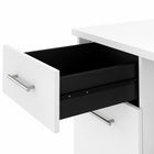 Bush Furniture - Bureau 72 po avec huche et classeur latéral Somerset - Blanc-Le plateau comprend un passe-fils pratique pour garder les fils et les câbles à l’écart