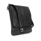 Ashlin® Sac de messager mince pour ordinateur Ultrabook Howeth, noir-Construction à rabat supérieur avec un rangement sûr à l'intérieur