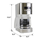 Kenmore - Cafetière programmable Aroma Control de 12 tasses - blanc/acier inoxydable-Filtre à mailles lavable de couleur dorée remplaçant les filtres en papier à usage unique