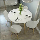 Nicer Furniture - table de salle à manger style Eiffel - 47 po Plateau de table - Blanc-47 po Rond