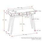 CorLiving - Acerra Table ou bureau d'entrée avec tiroir à motifs abstraits et cubes, bicolore brun et noir-9