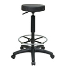 Work Smart - Tabouret avec support pour pieds réglable, noir-Réglage pneumatique de la hauteur
