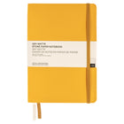 Gry Mattr - Cahier de notes A5 à couverture souple, papier de pierre ligné, 160 pages, moutarde-Deux signets à ruban