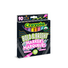 Crayola - Marqueurs à trait large Bold & Bright - Paquet de 10 -Couleurs Vives Et Éclatantes : Les couleurs vives et éclatantes ressortent sur le papier pâle ou foncé. Les crayons s'agencent parfaitement aux crayons de cire Bold & Bright et aux crayons de couleur Twistables