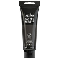 Liquitex Basics – Peinture acrylique 1046276, noir de mars, tube de 118 ml-Formulée avec des pigments de qualité artistique sur lesquels l'artiste peut compter