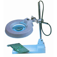 HV Tools – Lampe loupe avec base, 305 lumens, 6,5 W, 41 x 25 x 25 (po), blanc-Loupe de bureau 3X, 5X, avec lampe