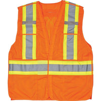 Gilet de signalisation, conforme aux normes CSA pour arpenteurs, orange, SEF103, 6/paquet-Orange