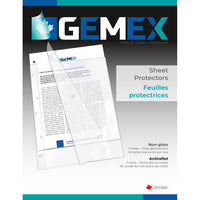 Gemex - Feuilles protectrices vinyle rigide, Antireflet, Format Lettre, 4/1000'' épaisseur, 50 bte-La finition antireflet réduit la sensation d’éblouissement et facilite la lecture