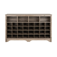 Prepac - Meuble à compartiments pour chaussures de 60 po - gris vieilli-Offerte en finis gris vieilli (DUSG-0014-1) et blanc (WUSG-0014-1)
