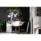 Table de bricolage avec rabat Crea, Blanc solide de Meubles South Shore-COULISSES EN MÉTAL: le tiroir de cette table est équipé de coulisses de métal, pour une utilisation fluide et silencieuse.